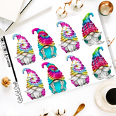 XL Bright Tie Dye Gnomes